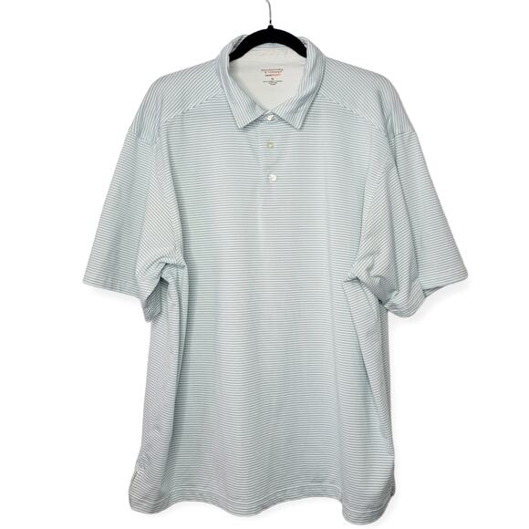 Roundtree & Yorke Other - Roundtree and Yorke Travel Smart Blue Pinstripe White Golf Polo Men Sz XL